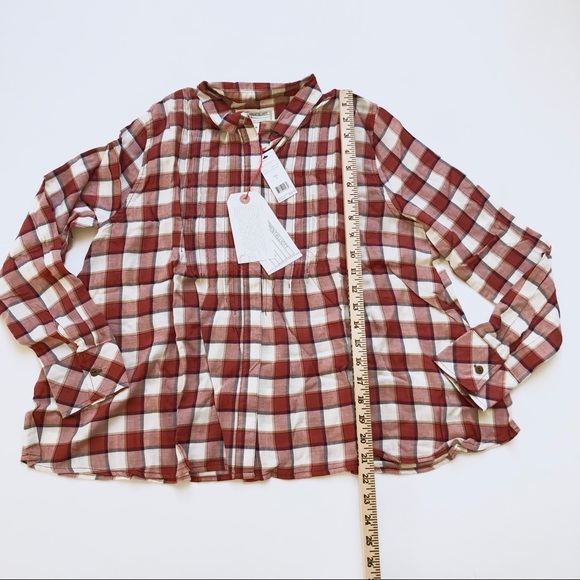 Current/Elliott  The Lucy Tuck LS Plaid Blouse - Picture 7 of 8